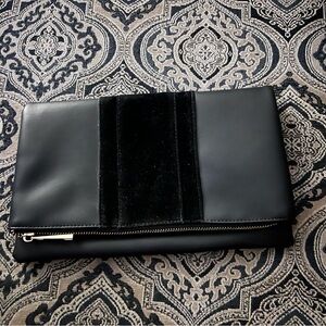Black Clutch with Velvet Accent